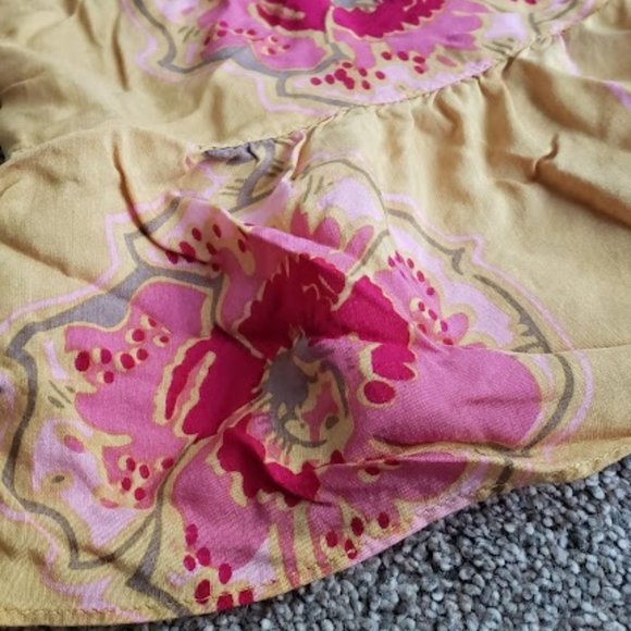 Free People Mustard Yellow Floral Halter Dress Size M - Picture 4 of 8